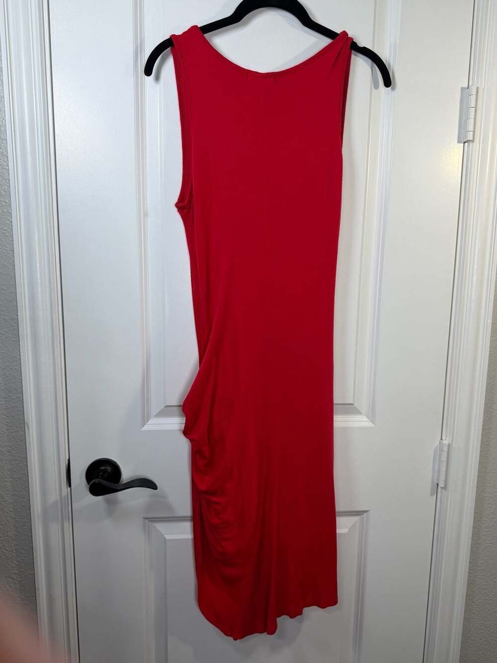Stella Luce Red Sleeveless Scoop Neck Side Knot Midi Dress Size Large - Picture 5 of 5